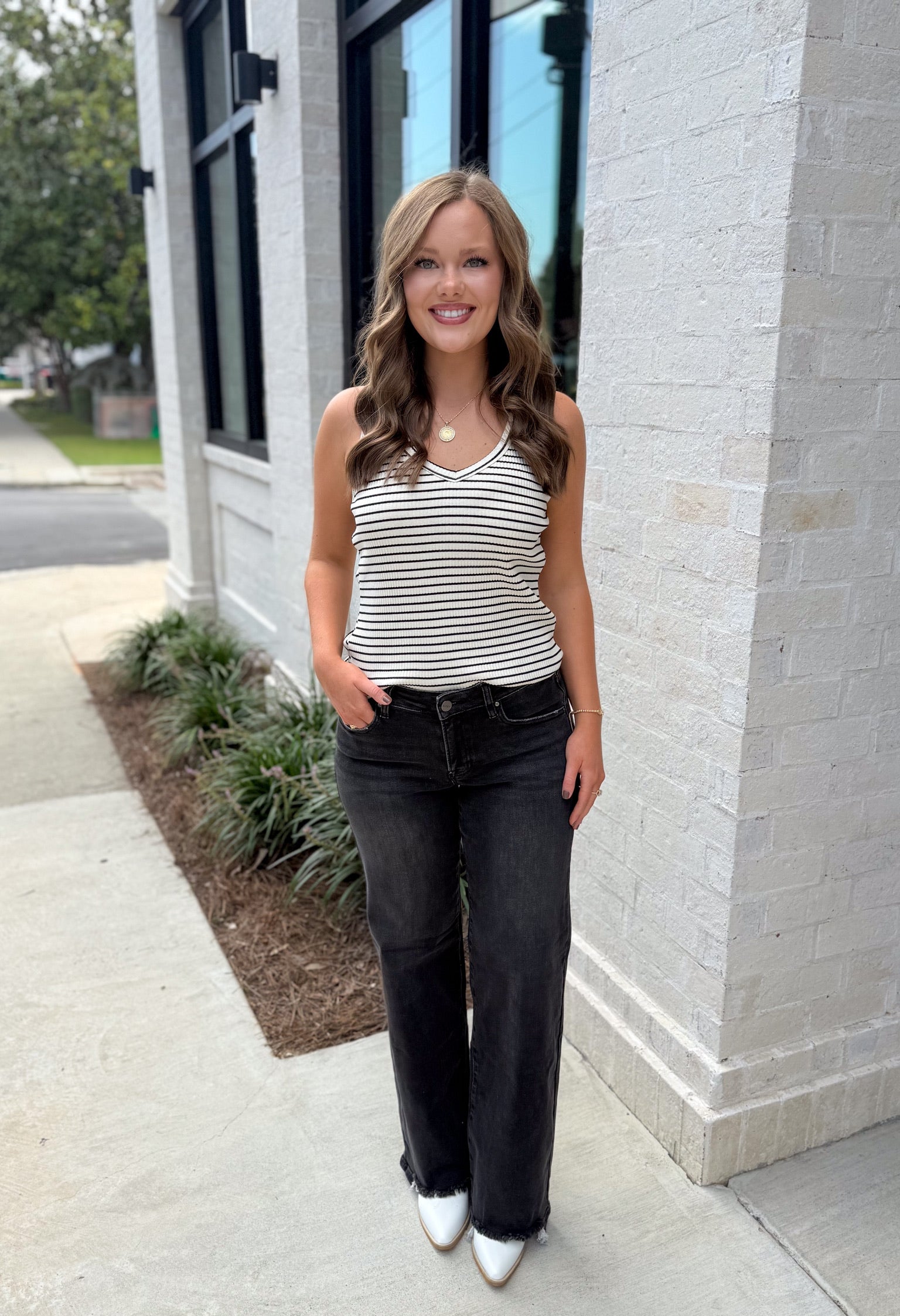 Tatum Black Washed Low Rise Wide Leg Jeans