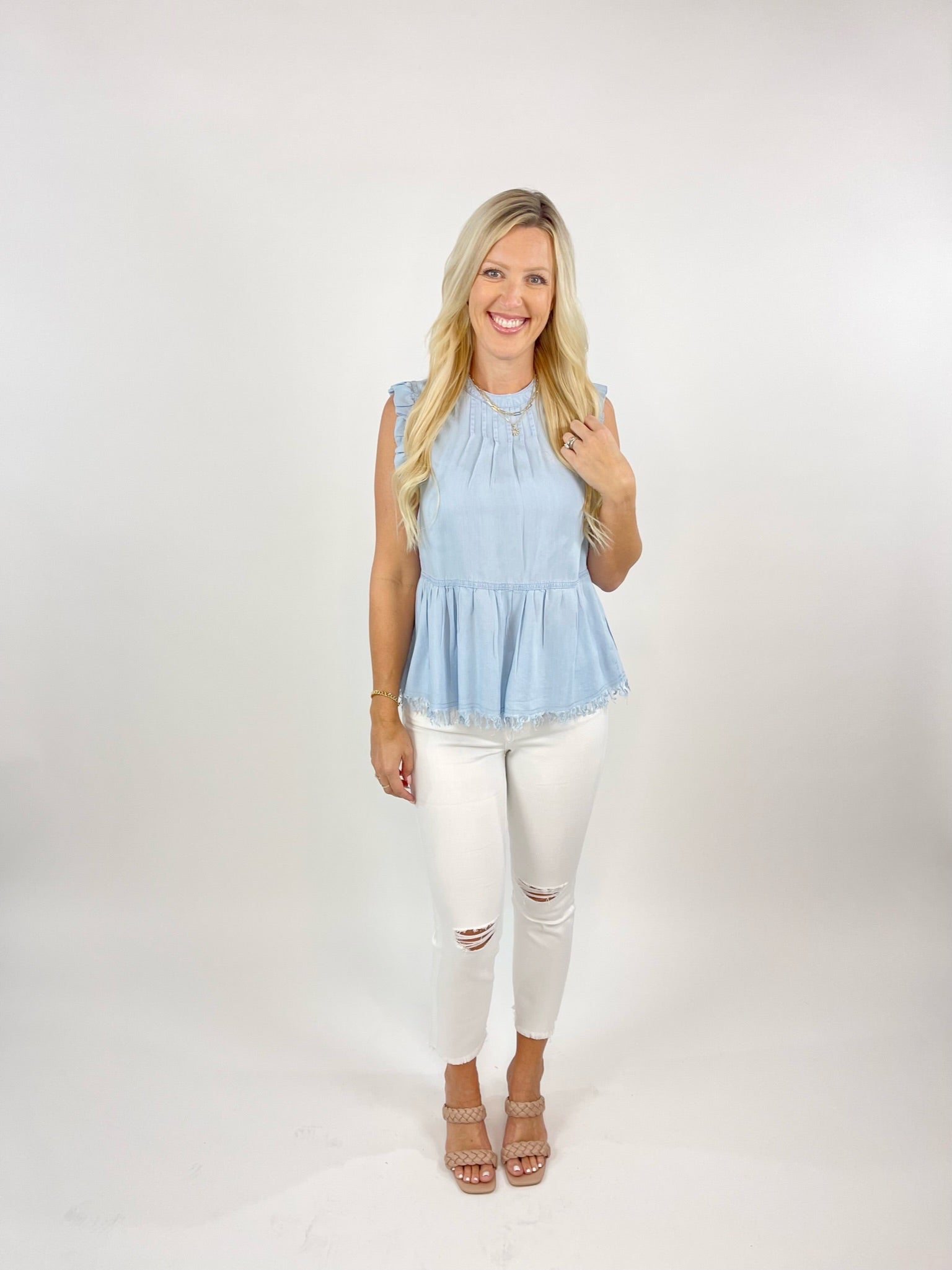 Jeanne High Rise Stretch Straight White Jeans