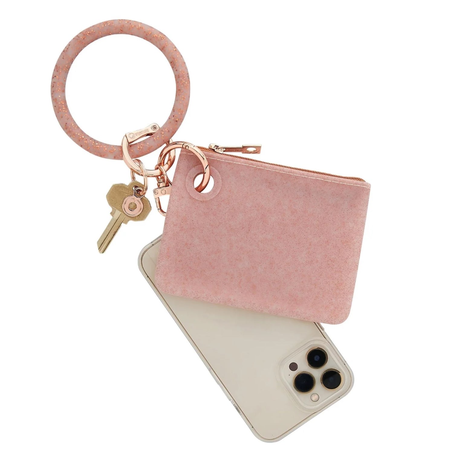 Rose Gold Confetti Mini Silicone Pouch