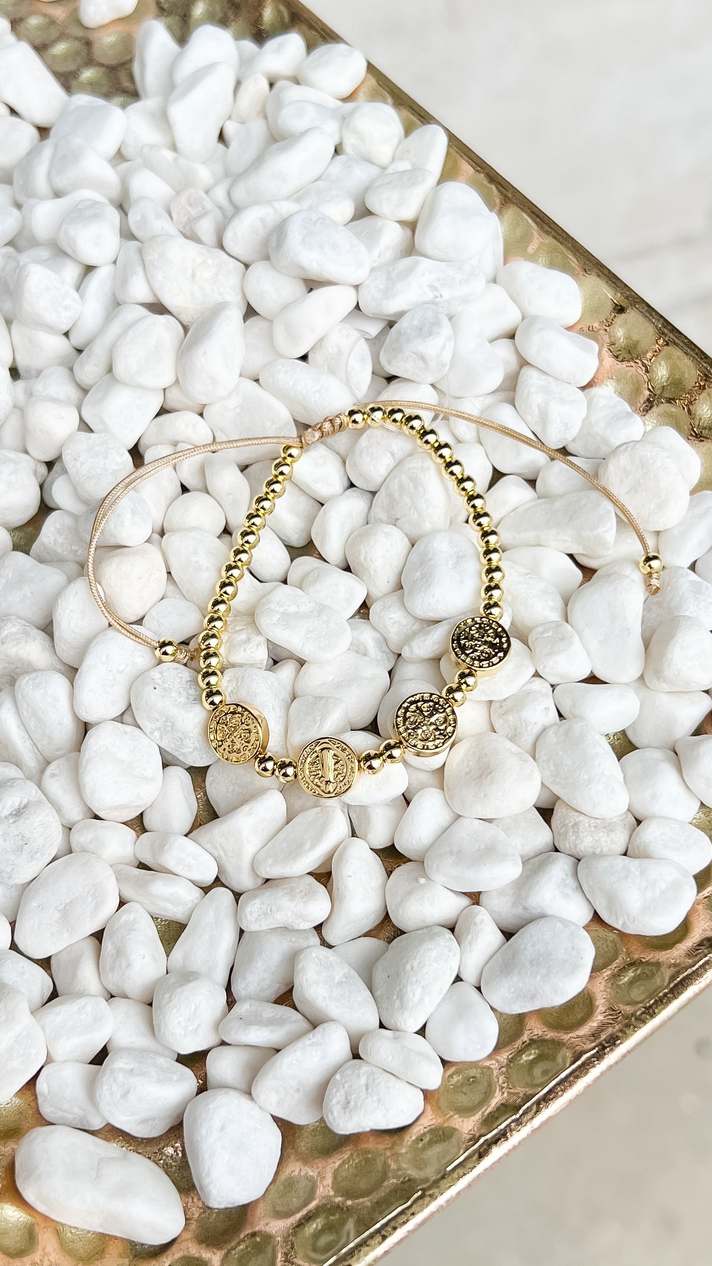 Multi Coin Beaded Bracelet