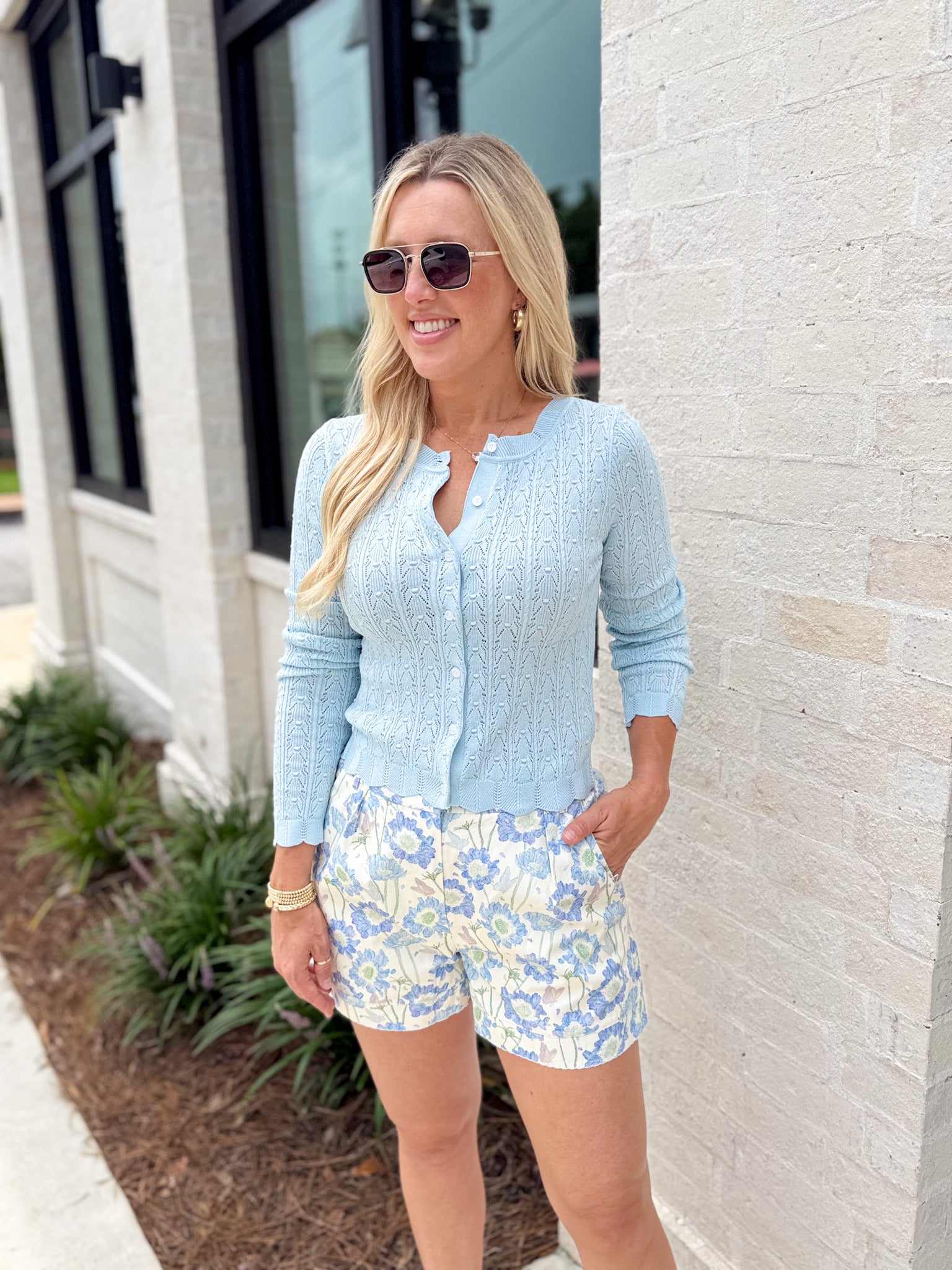 Spring Is Here Lightweight Soft Blue Cardigan