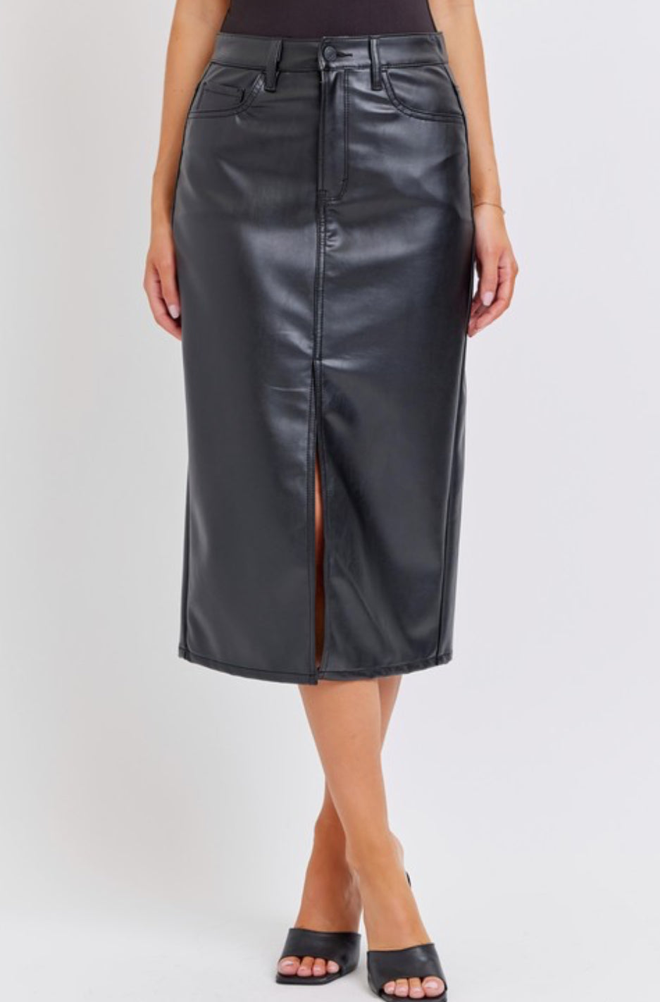 Meghan Pleather Black Skirt