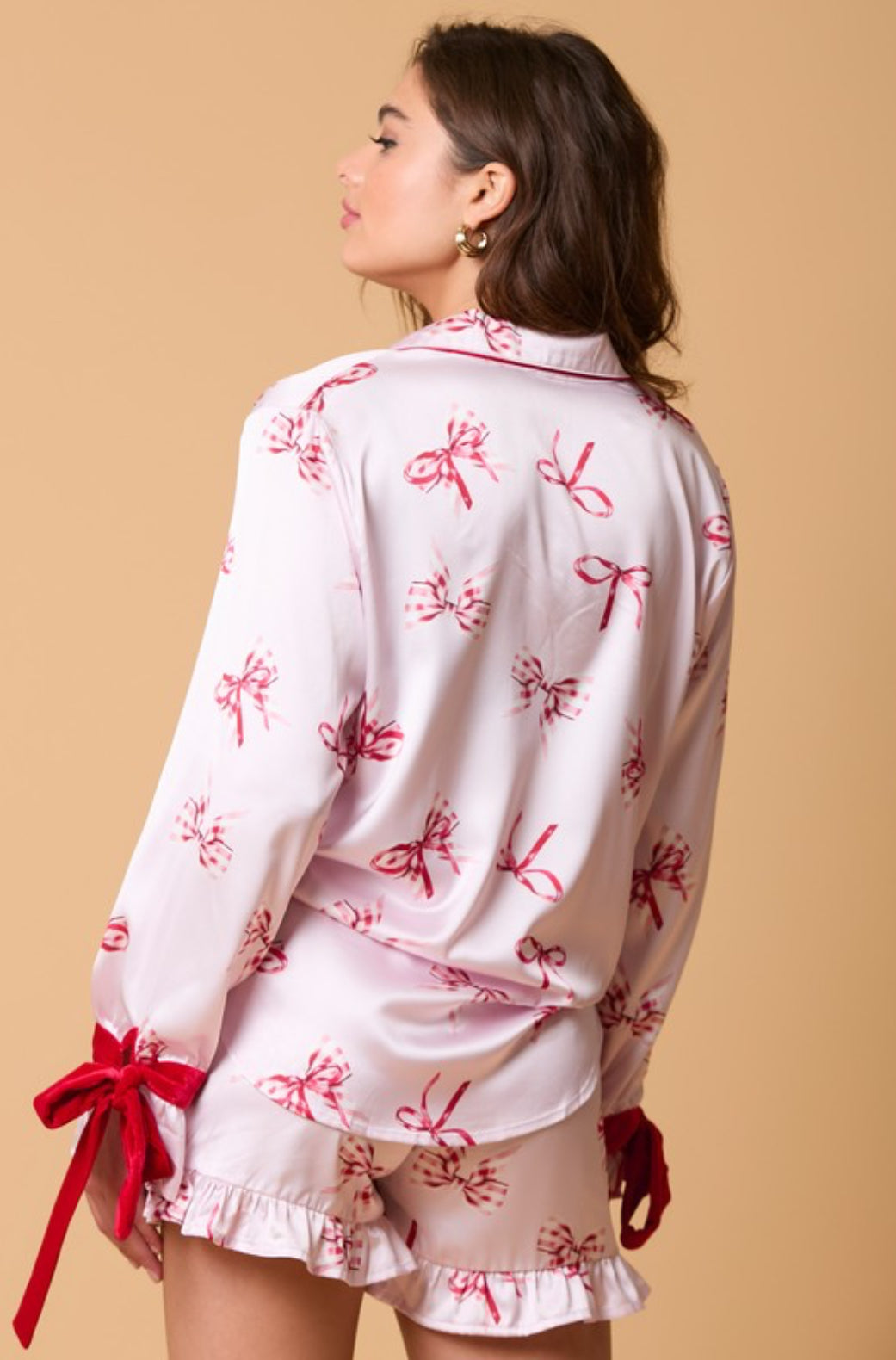 Sleep Tight Satin Bow Pajama Top