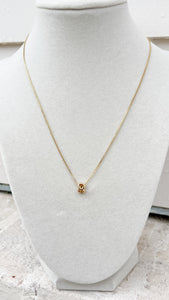 Gold Bubble Initial Necklace