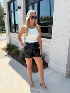 Black & White Moment Ivory Knit Tank