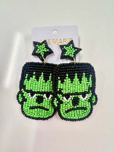 Frankenstein Beaded Earrings