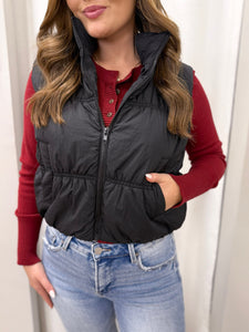 Meet For Coffee Black Puffer Vest