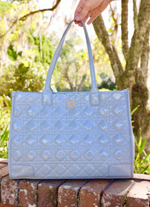 Shane Dusty Blue Patent Tote