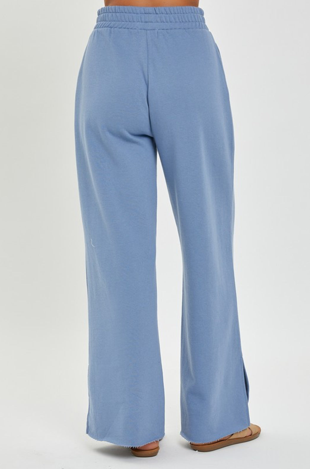 Out Of The Office Blue Soft Knit Wide Leg Lounge Pants