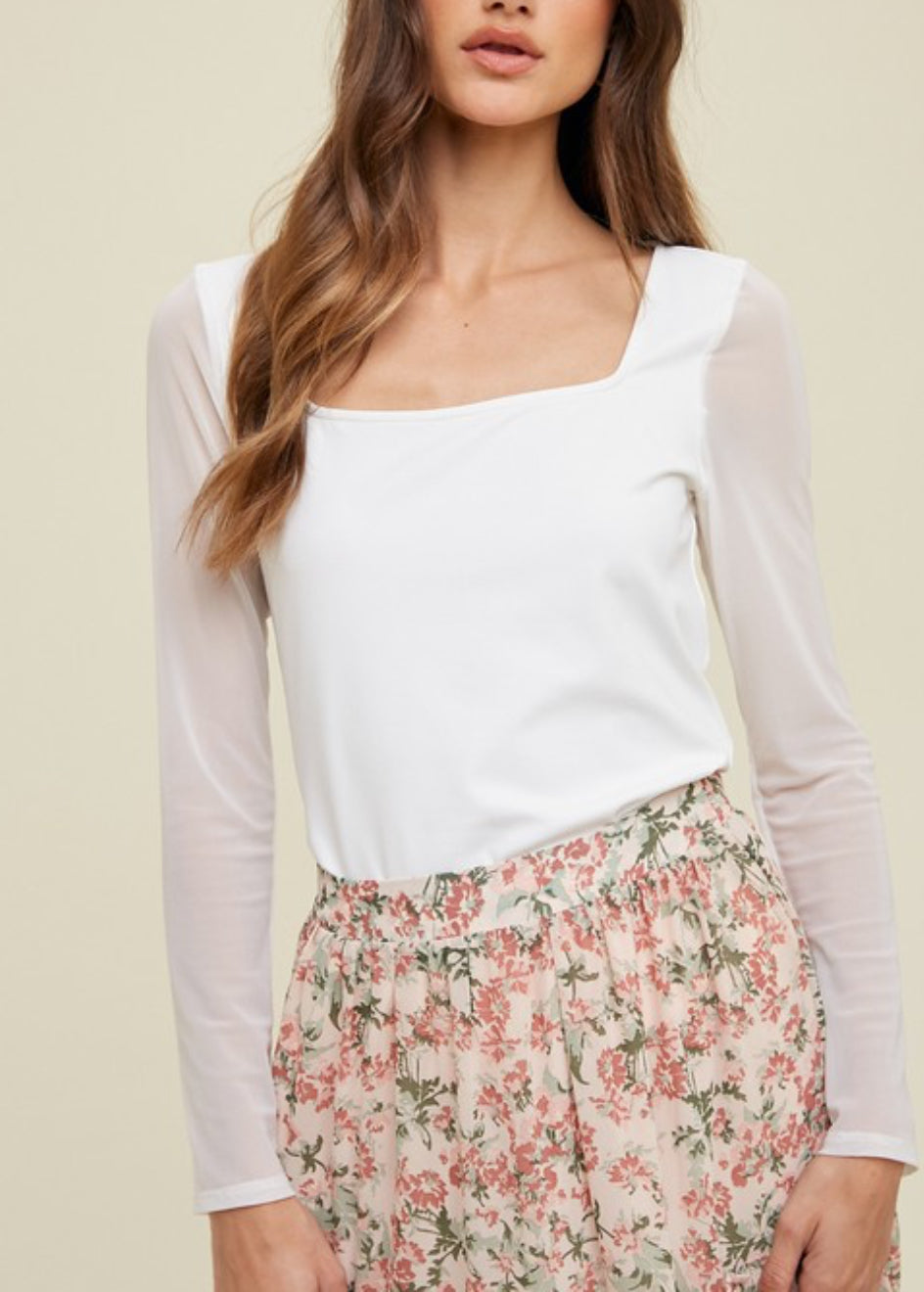 Walk This Way White Sheer Sleeve Top