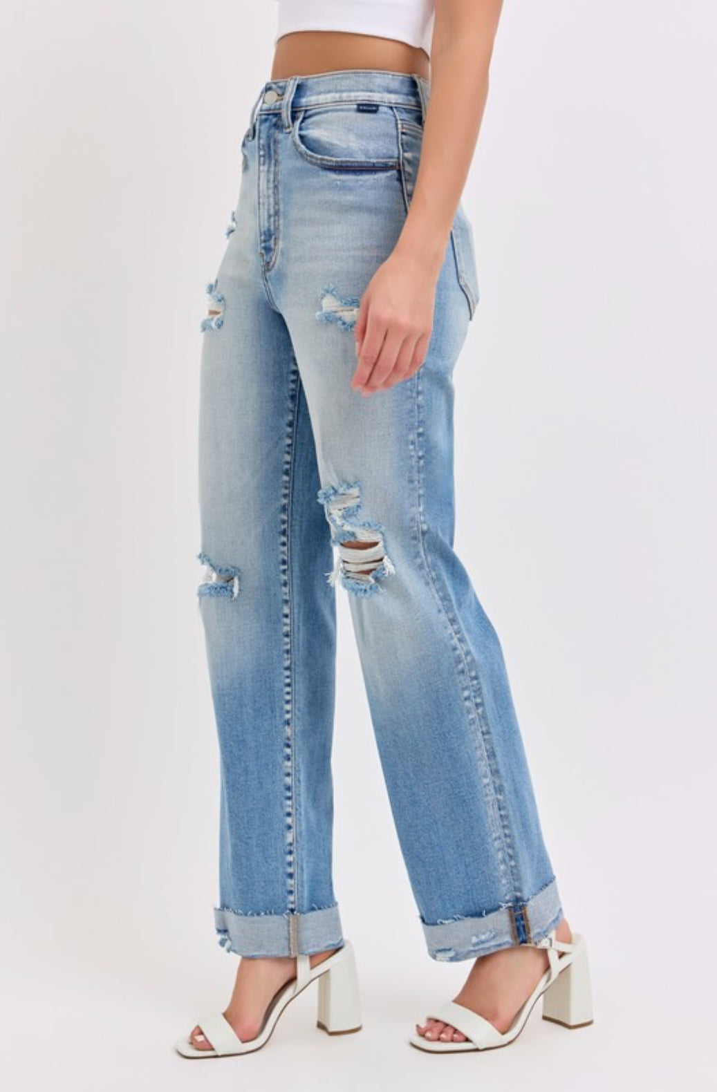 Sharon Super High Rise Cuffed Dad Jean