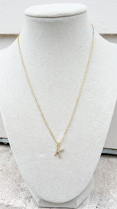 Pave Stone Initial Necklace