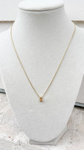Gold Bubble Initial Necklace