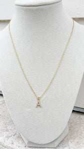 Pave Stone Initial Necklace