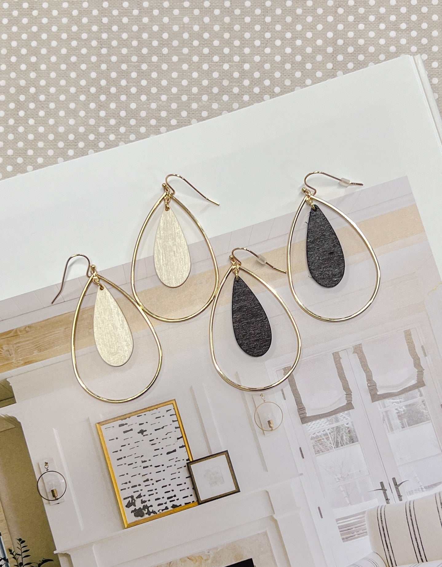 Gold Double Teardrop Earring