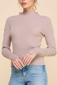 Up To Me Fitted Soft Truffle Mock Sweater