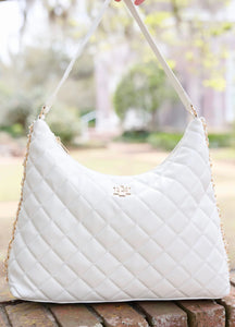 Mila Cream Quilted Tote