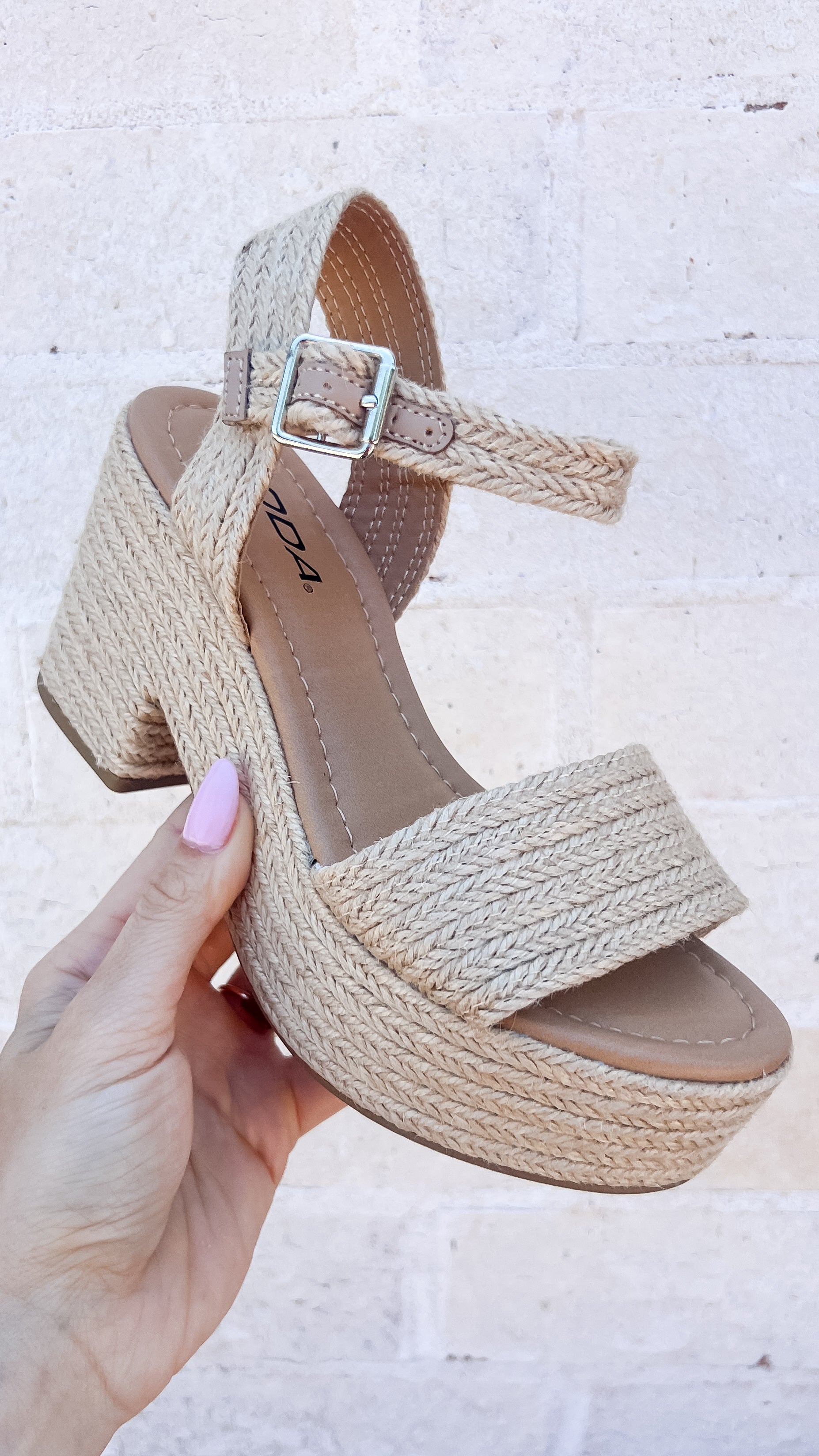 TONI TAN JUTE BRAIDED WEDGE