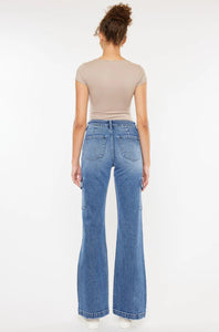 Erica High Rise Wide Flare Cargo Jeans