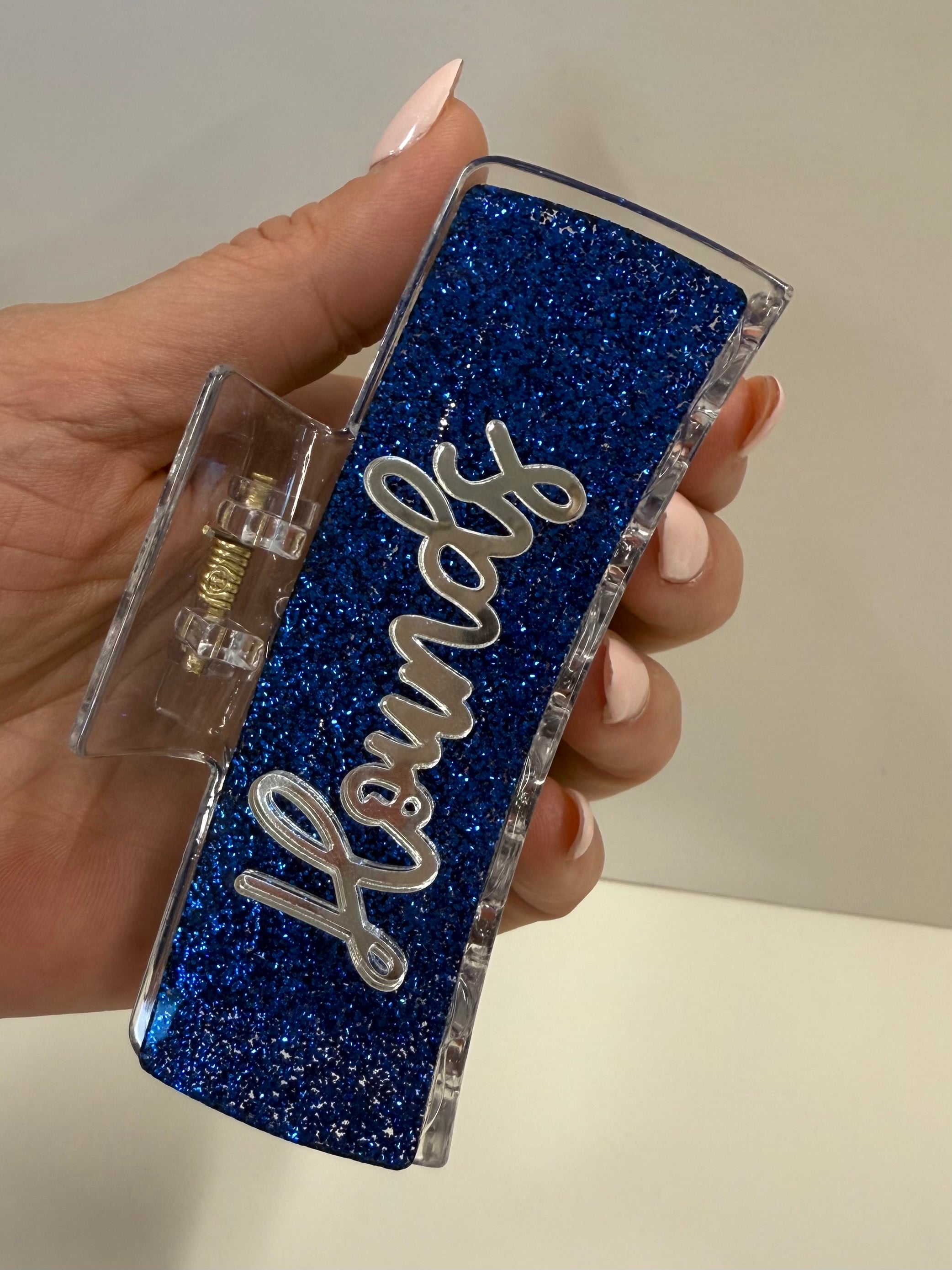 Royal Blue Glitter "Hounds" Hair Clip