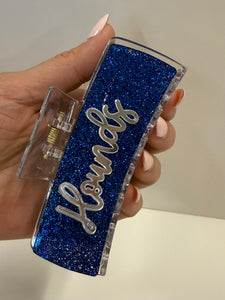 Royal Blue Glitter "Hounds" Hair Clip