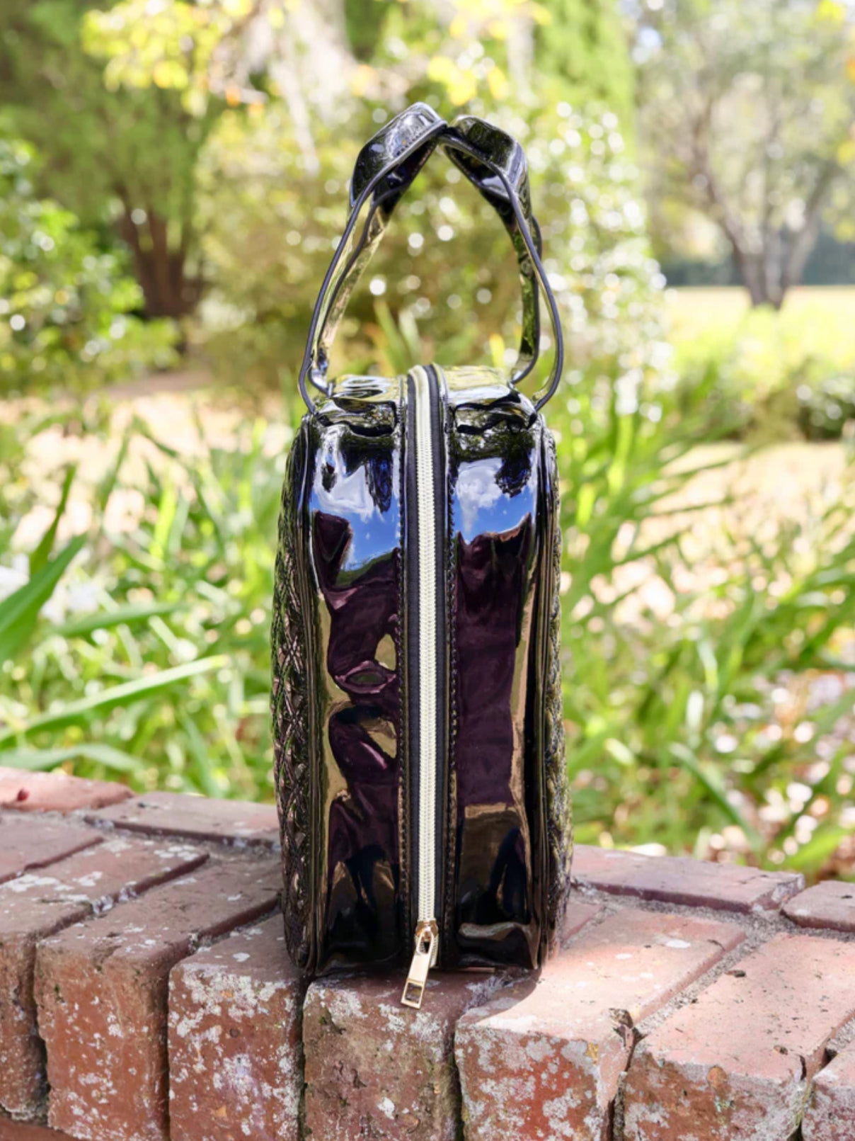Punta Cana Black Patent Large Travel Case