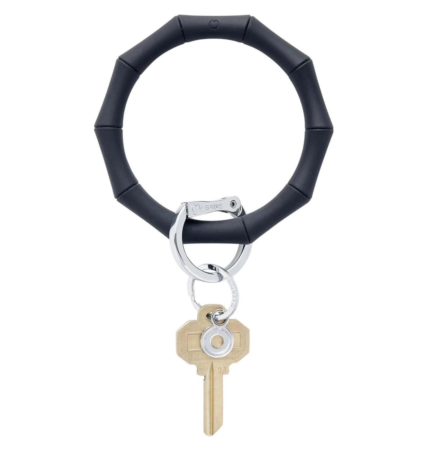 Black Bamboo Silicone Big O Key Ring