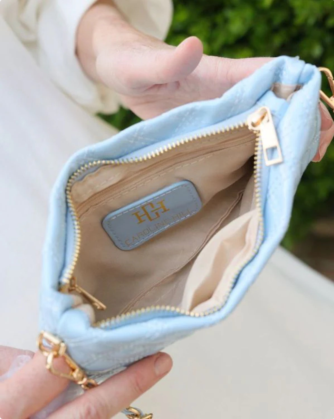 Livi Light Blue Patent Crossbody