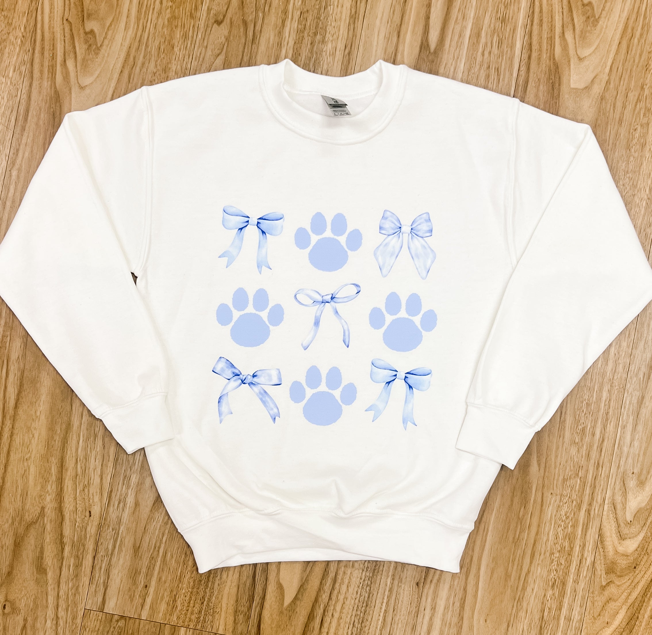 Kids Paw Print With Bow Sweatshirt