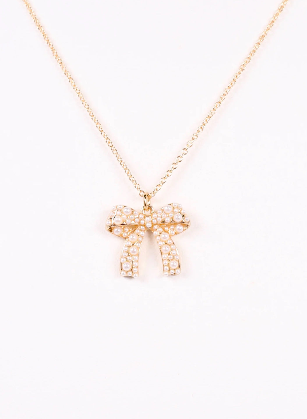 Lohan Pearl Bow Necklace
