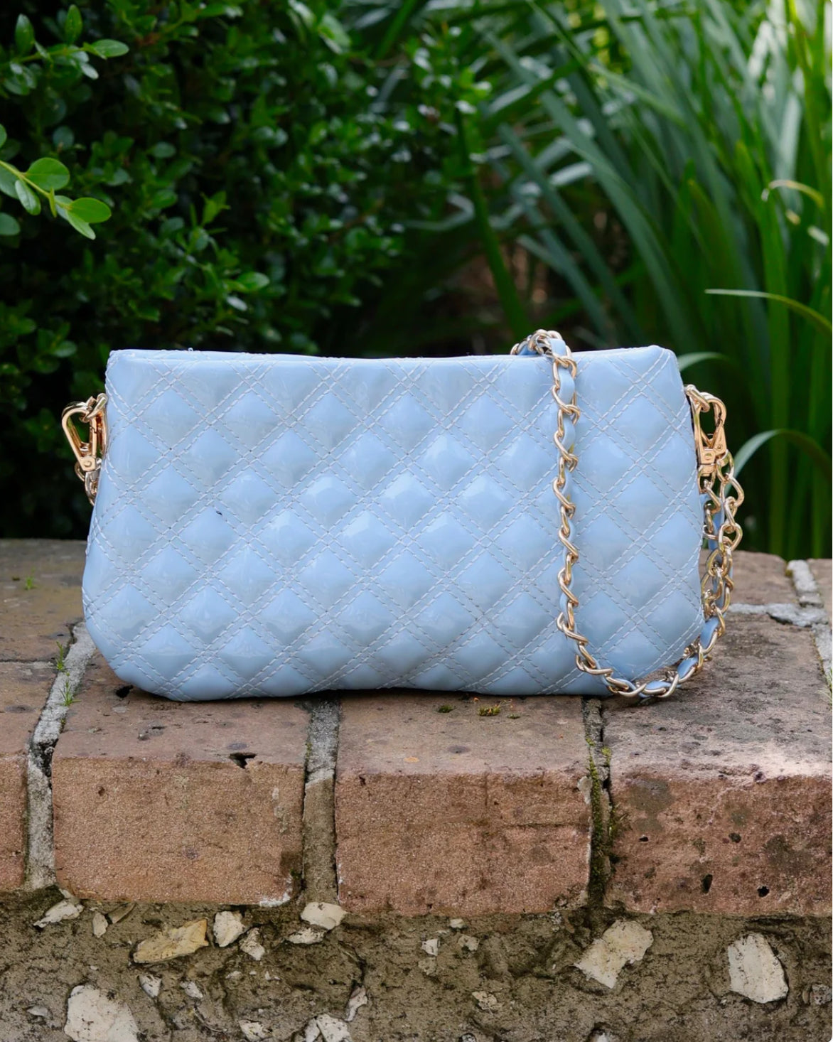 Livi Light Blue Patent Crossbody