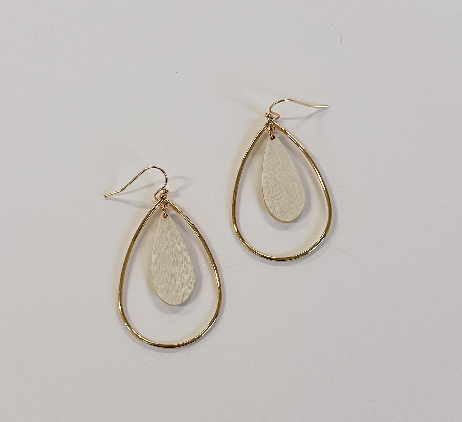 Gold Double Teardrop Earring