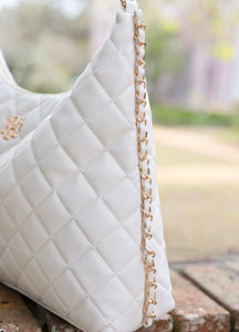 Mila Cream Quilted Tote