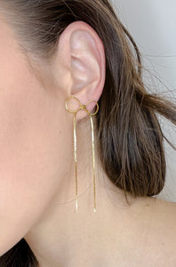 Long Gold Bow Earrings