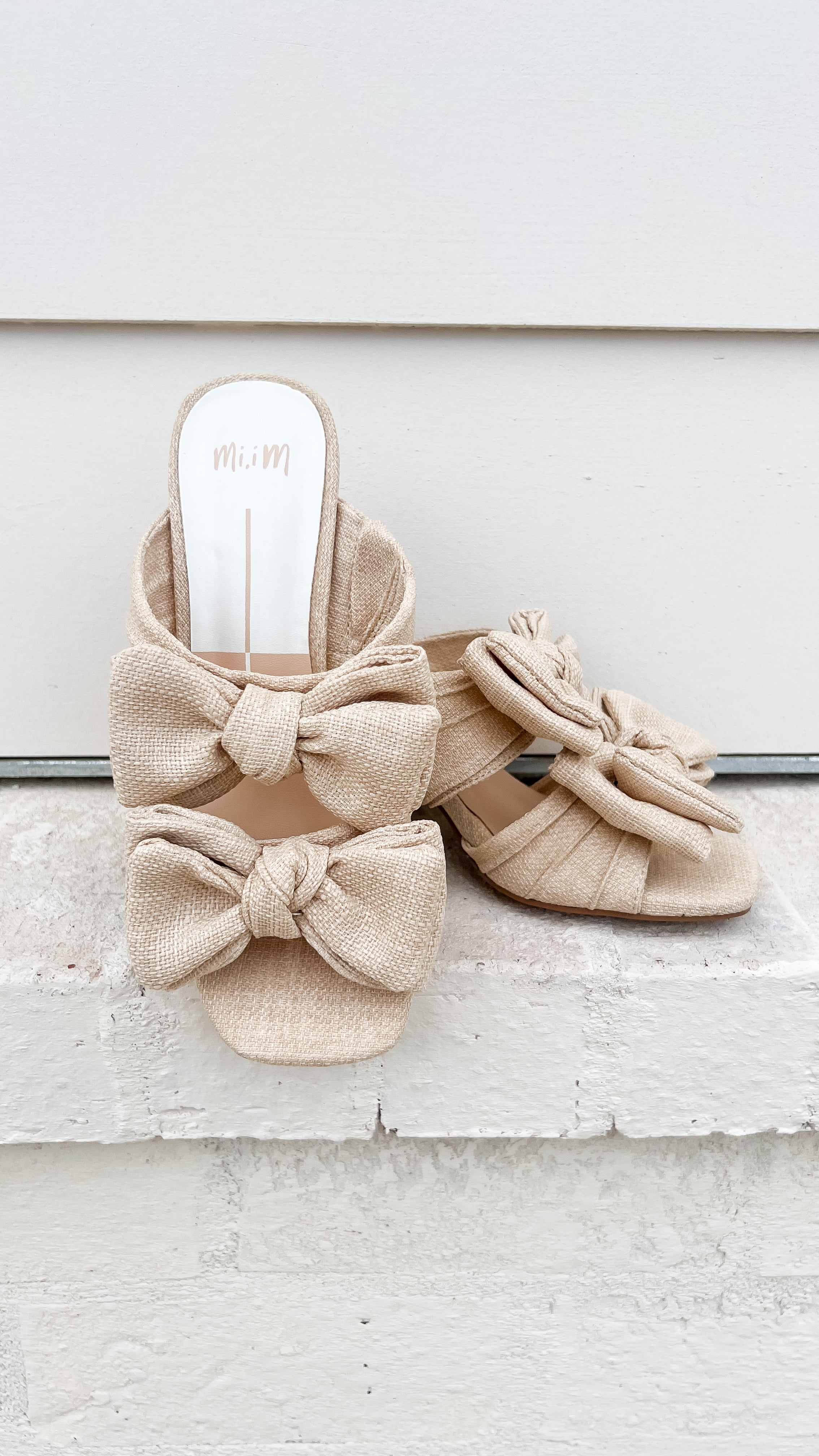 Lucy Beige Bow Heels