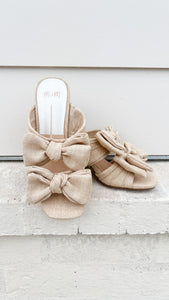 Lucy Beige Bow Heels