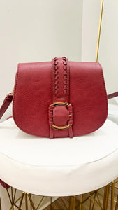 Georgia Vegan Leather Wine Saddle Bag