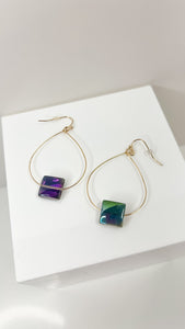 Gold Iridescent Charm Teardrop Earring
