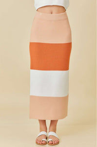 Color Block Sweater Skirt