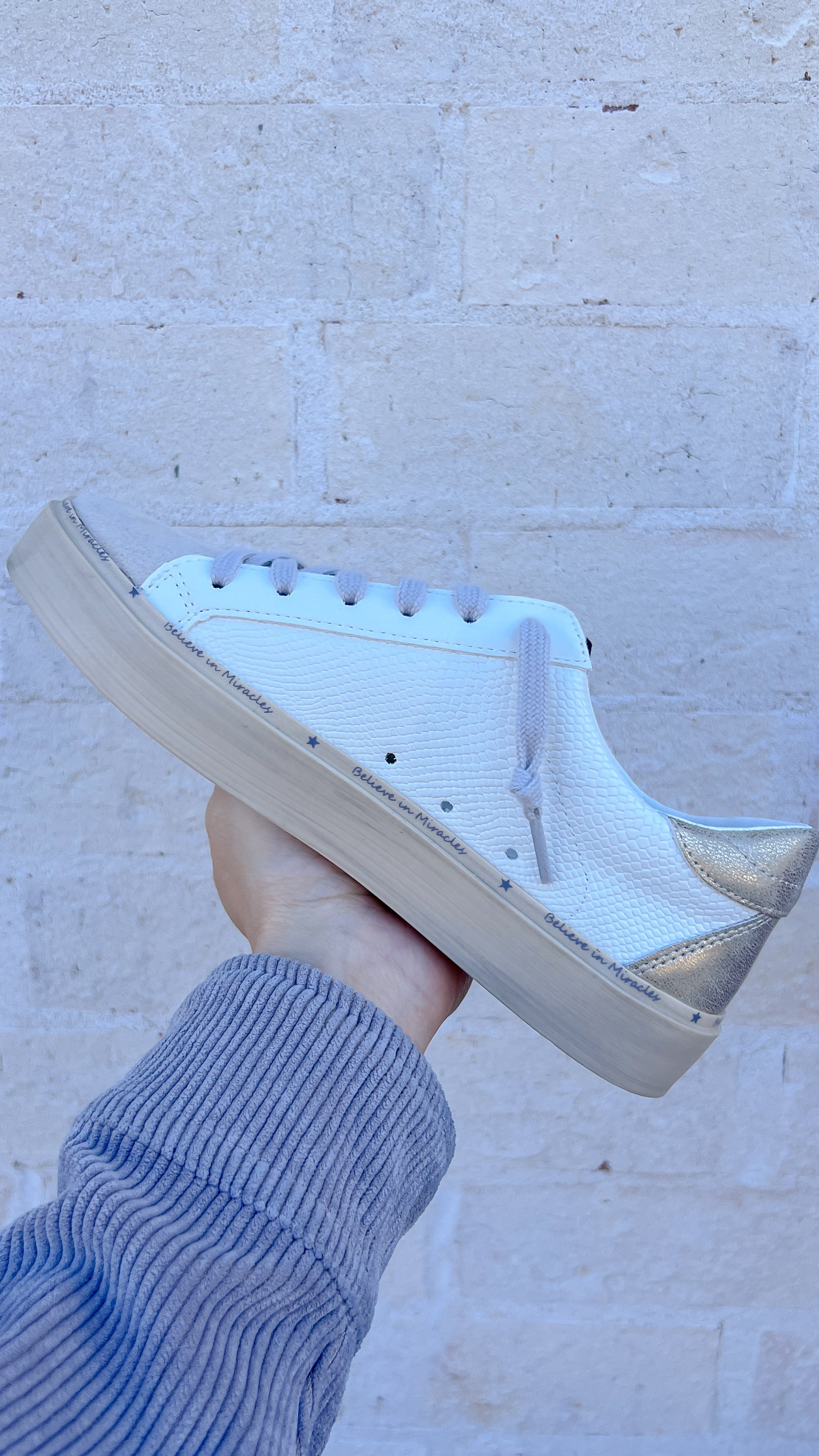 Gaby White Gold Sneaker