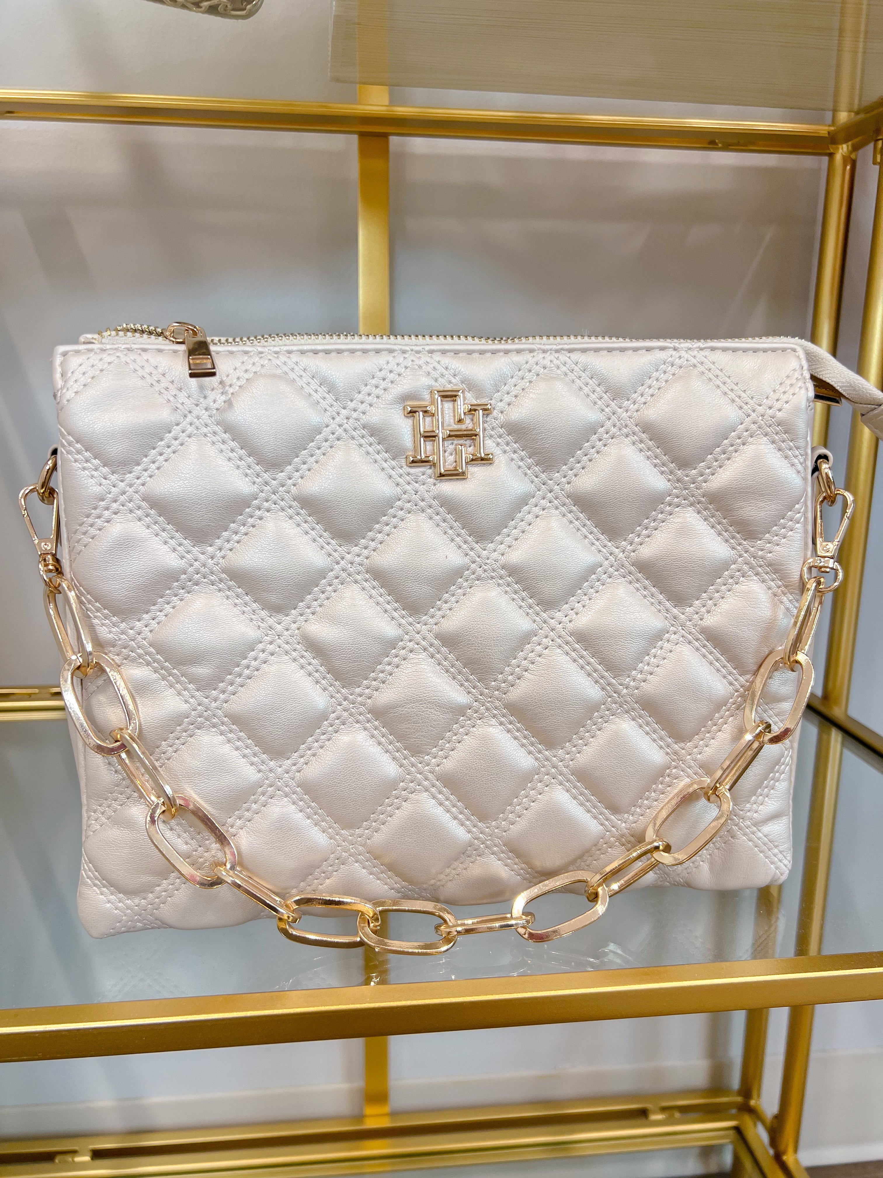 Ariana Pearl Quilted Crossbody