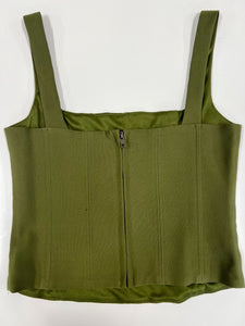 Keeping It Going Square Neck Olive Bustier Top