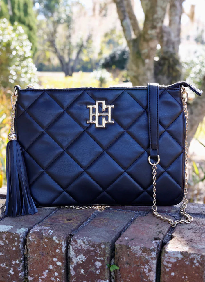 Madelyn Black Quilted Clutch/Crossbody