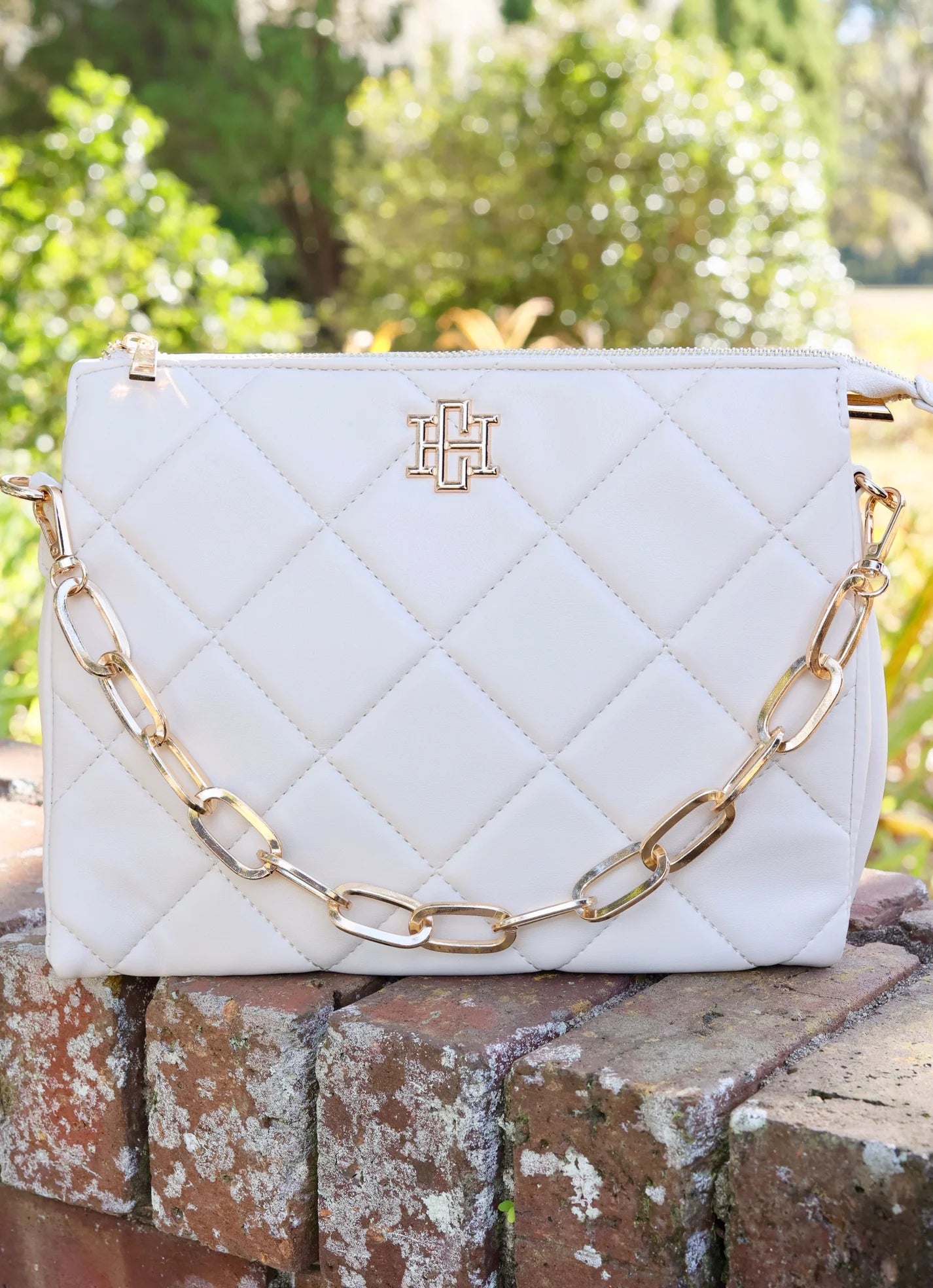 Ariana Cream Quilted Crossbody