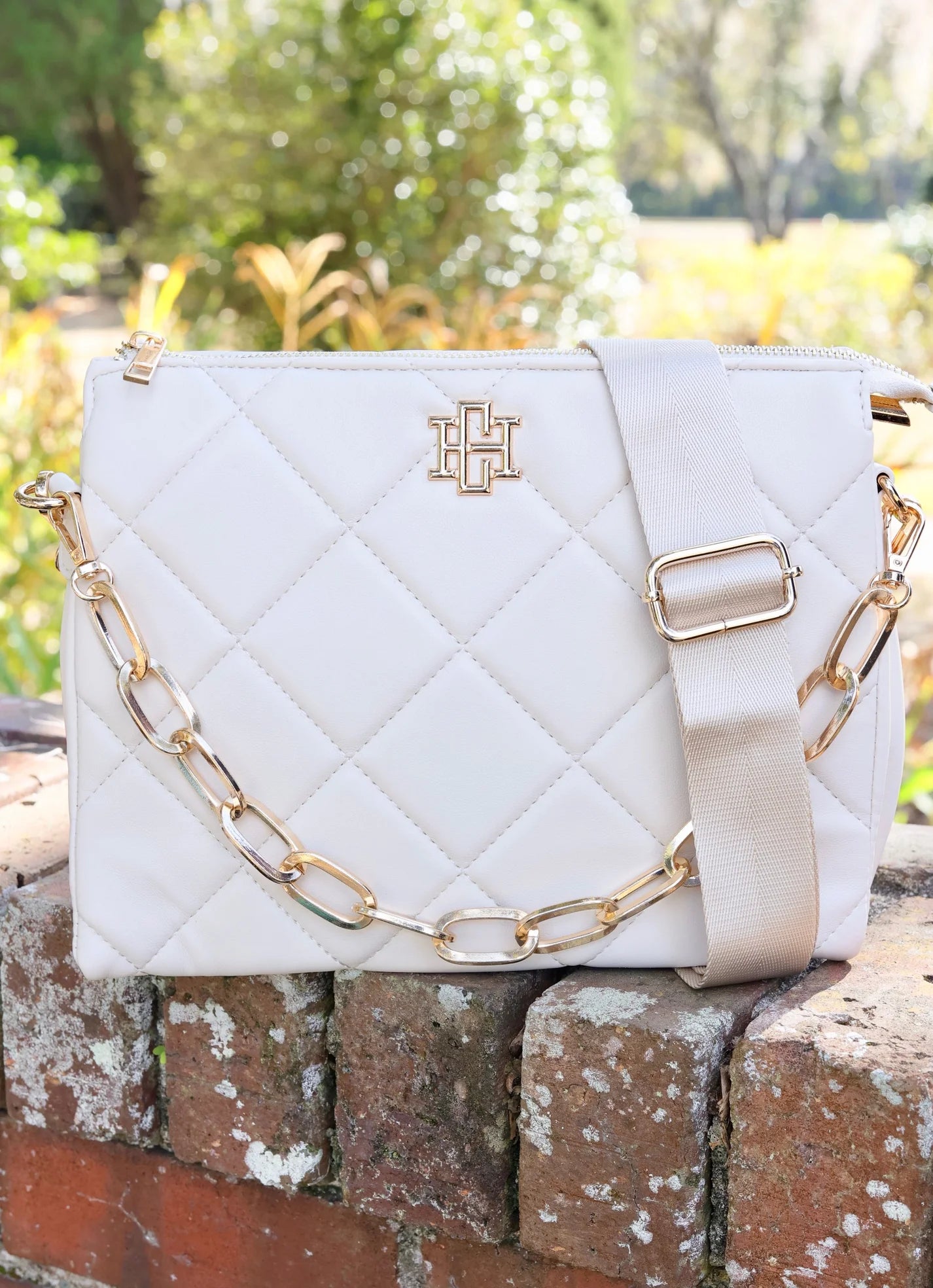 Ariana Cream Quilted Crossbody