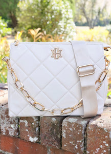 Ariana Cream Quilted Crossbody