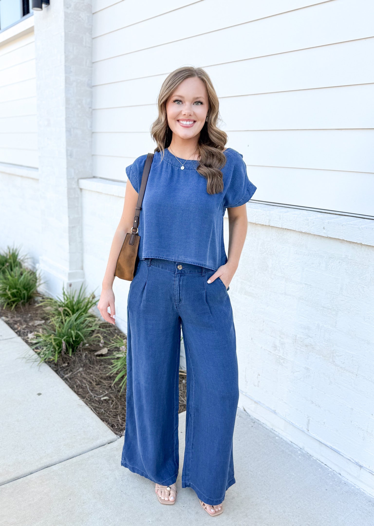 Denim Days Button Detail Top