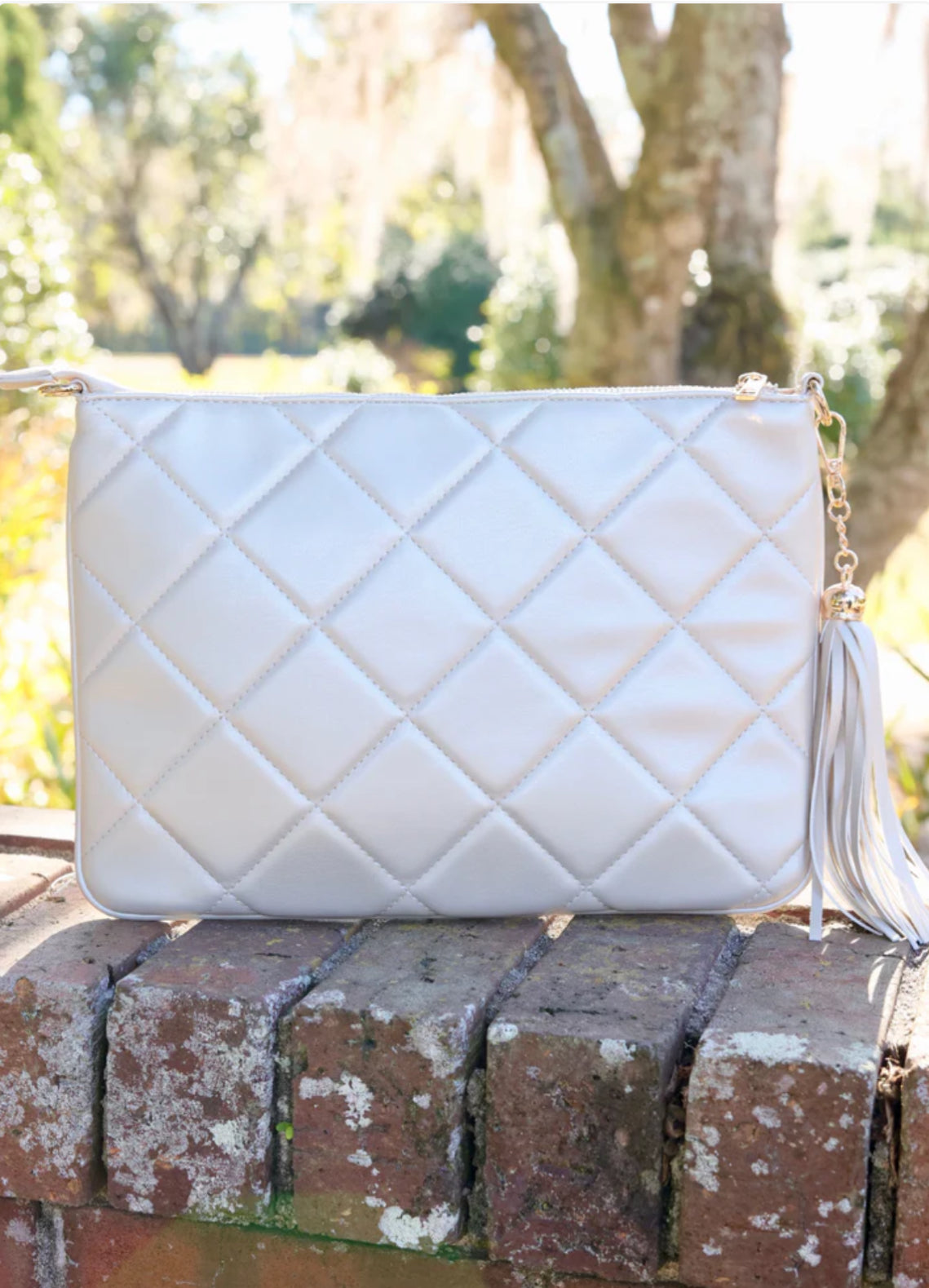 Madelyn Pearl Quilted Clutch/Crossbody