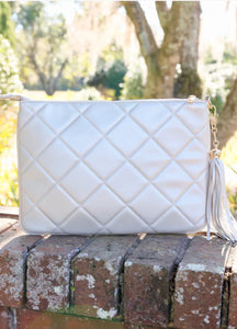Madelyn Pearl Quilted Clutch/Crossbody