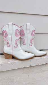 Miriam White/Pink Western Boot